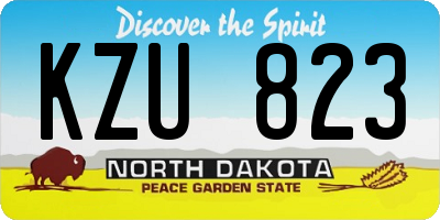 ND license plate KZU823