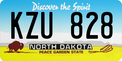 ND license plate KZU828