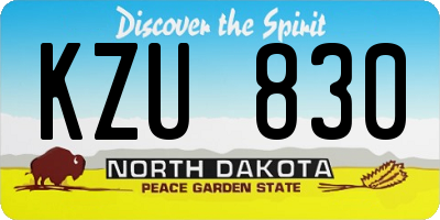 ND license plate KZU830