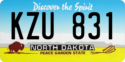 ND license plate KZU831