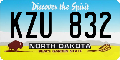 ND license plate KZU832
