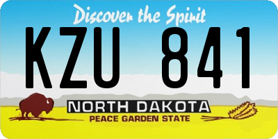 ND license plate KZU841