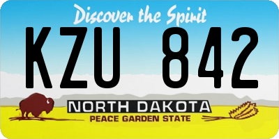 ND license plate KZU842