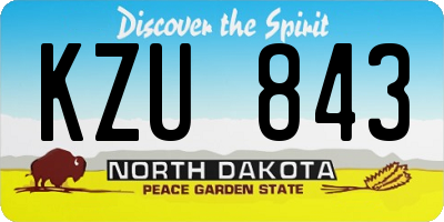 ND license plate KZU843