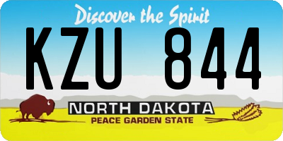 ND license plate KZU844