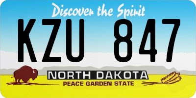 ND license plate KZU847