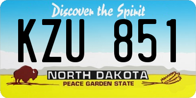 ND license plate KZU851