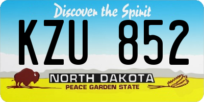 ND license plate KZU852