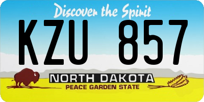 ND license plate KZU857