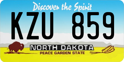 ND license plate KZU859