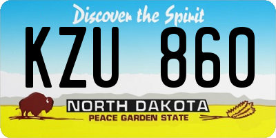 ND license plate KZU860