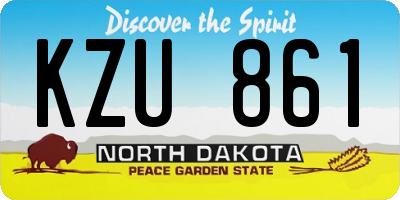 ND license plate KZU861