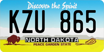 ND license plate KZU865