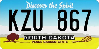 ND license plate KZU867