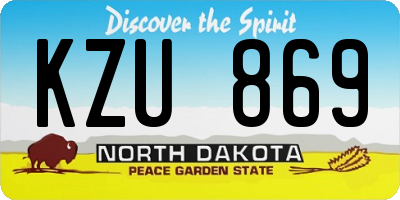 ND license plate KZU869