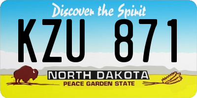 ND license plate KZU871