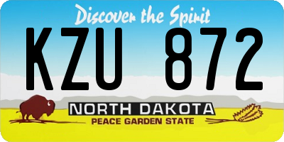 ND license plate KZU872