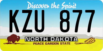 ND license plate KZU877