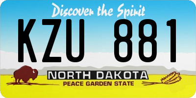 ND license plate KZU881