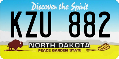 ND license plate KZU882