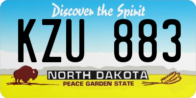 ND license plate KZU883