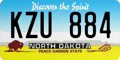 ND license plate KZU884