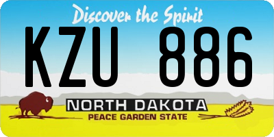 ND license plate KZU886