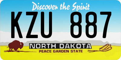 ND license plate KZU887