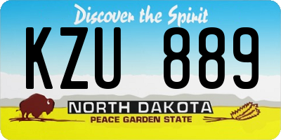 ND license plate KZU889