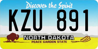ND license plate KZU891