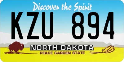ND license plate KZU894