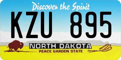 ND license plate KZU895