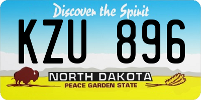 ND license plate KZU896