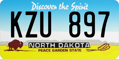 ND license plate KZU897