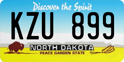ND license plate KZU899