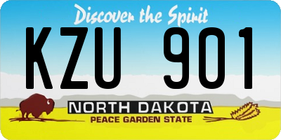 ND license plate KZU901