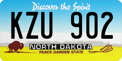 ND license plate KZU902
