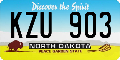 ND license plate KZU903