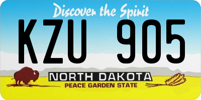 ND license plate KZU905