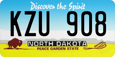 ND license plate KZU908