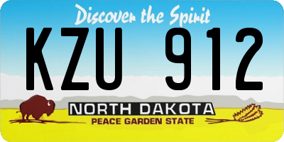 ND license plate KZU912