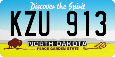 ND license plate KZU913