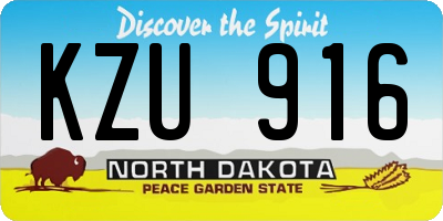 ND license plate KZU916