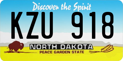 ND license plate KZU918