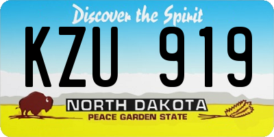 ND license plate KZU919