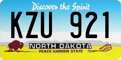 ND license plate KZU921