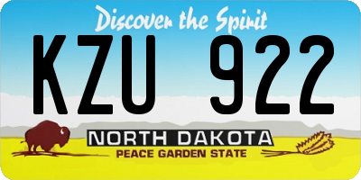 ND license plate KZU922
