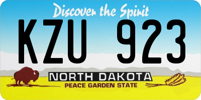 ND license plate KZU923