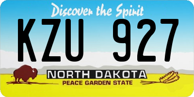 ND license plate KZU927
