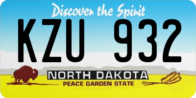 ND license plate KZU932